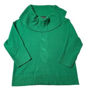 Jones New York Emerald 100%Cashmere Cowl Neck Sweater